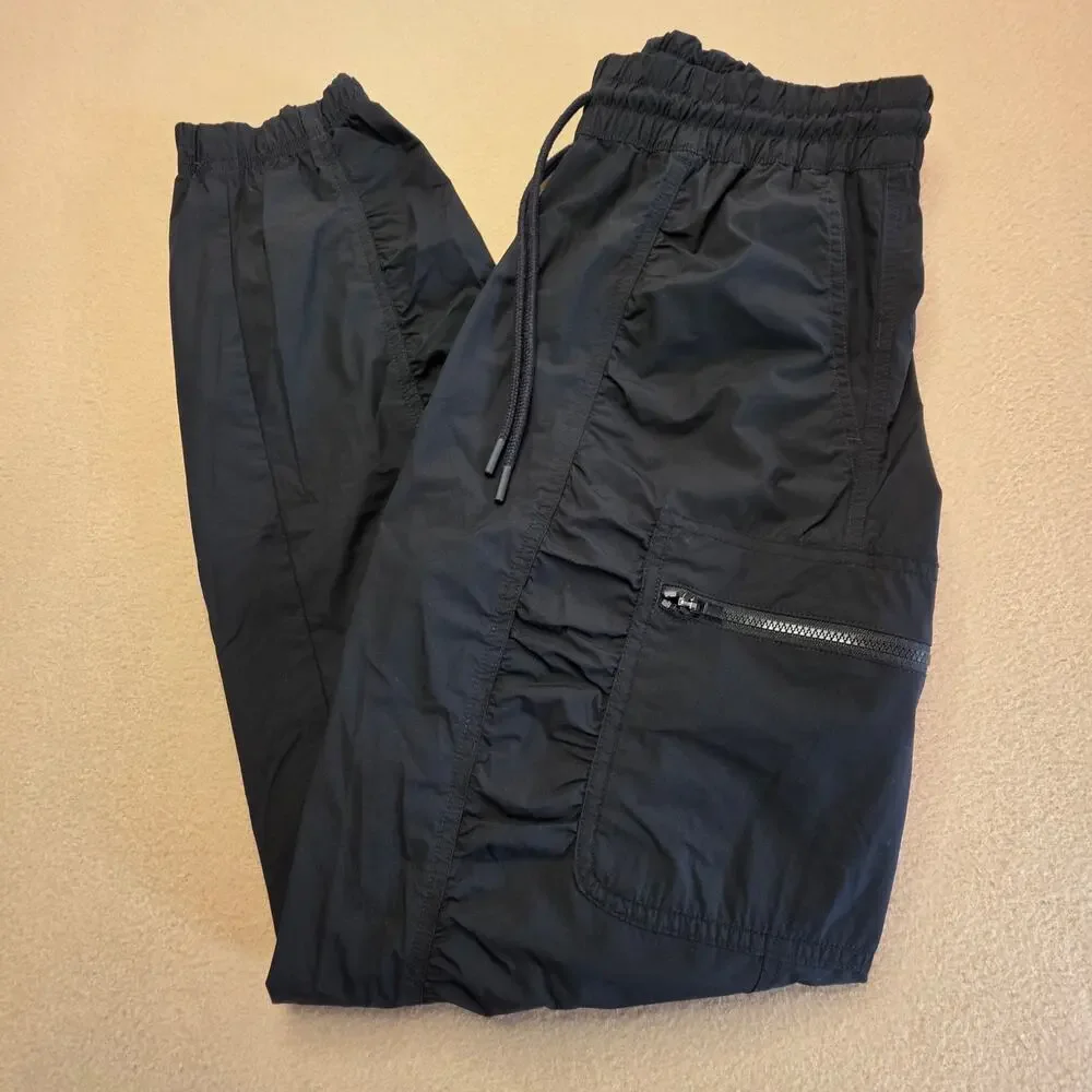 Athleta Parachute Cargo Pants Black Sz 2 Lightweight Athleisure